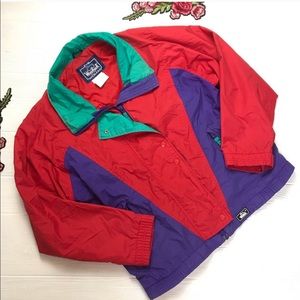 Woolrich Vintage Colorblock Bold Primary Lightweight Layerable Jacket